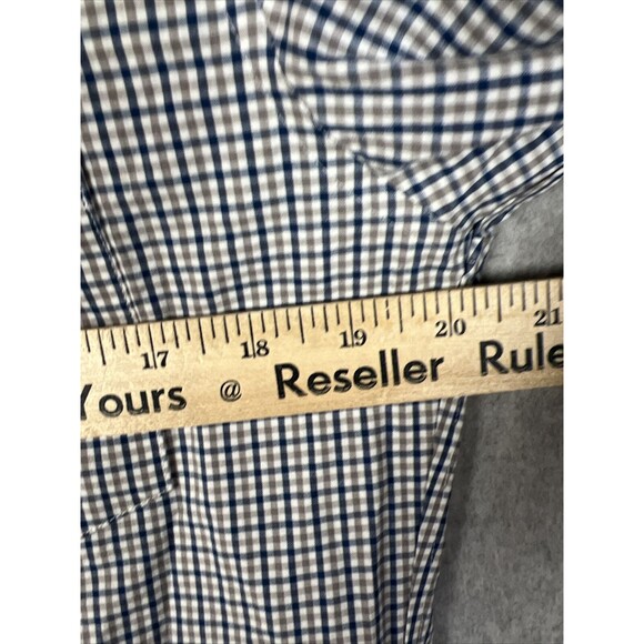 J Crew Thompson Button Up Shirt Mens Size Medium White Blue Beige Check EUC - Picture 9 of 10
